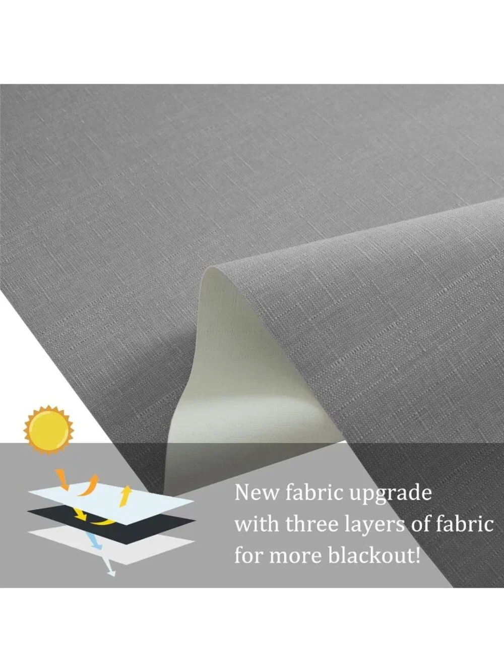 NUTRO CHILL Cordless Blackout Roller Blinds 58x72 – Gray, Thermal Insulated, UV